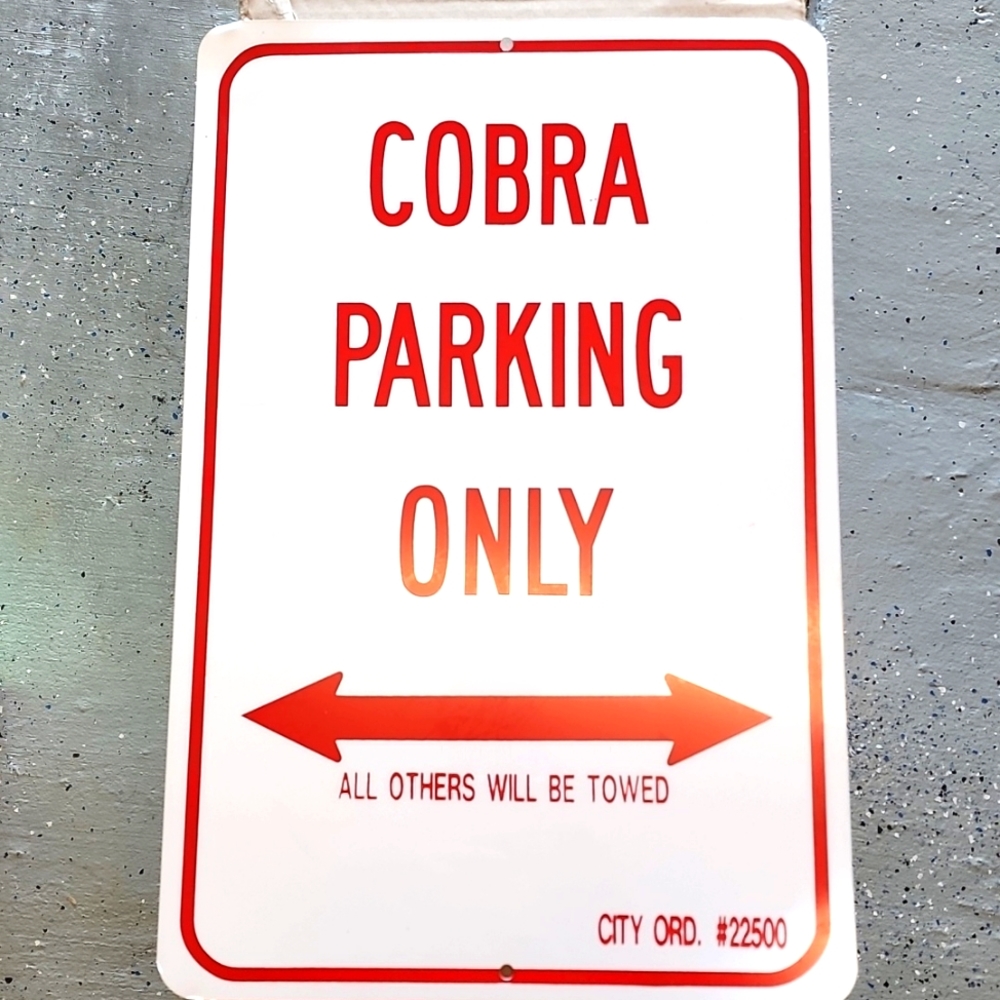 cobra parking only metal street sign